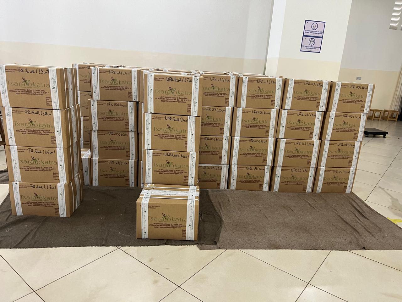 Vanilla cartons ready for shipment